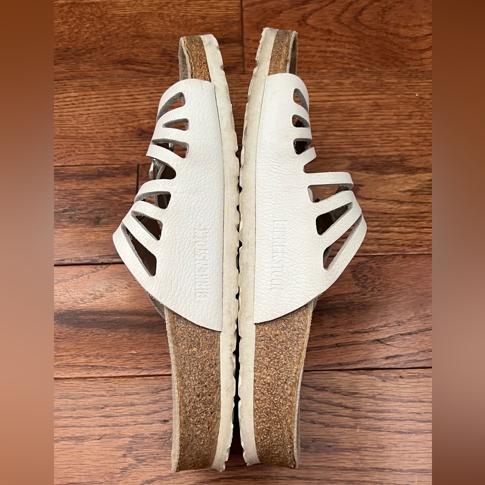 Birkenstock Granada White Double Straps Slide Sandals Sz EU 39 M 6 W 8 - Picture 4 of 8
